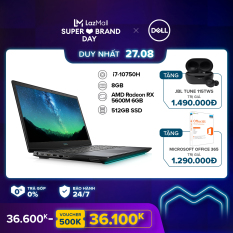 [TRẢ GÓP 0%] Laptop Dell G5 15 5505 15.6 inches FHD (AMD Ryzen 5 4600H 3.00GHz / 2X4GB / 512GB SSD / AMD Radeon RX 5600M 6GB / OfficeHS19 / McAfeeMDS / Windows 10 Home) l Silver l 70252801 l HÀNG CHÍNH HÃNG