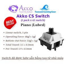 Bộ switch AKKO CS Piano (Hand-Lubed/ 5 pin/ 45 switch)