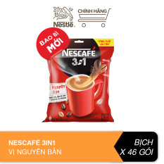 [9.9 – Giảm 10K – ĐH 99K] Cà phê hòa tan Nescafé 3in1 vị nguyên bản – công thức cải tiến (Bịch 46 gói)