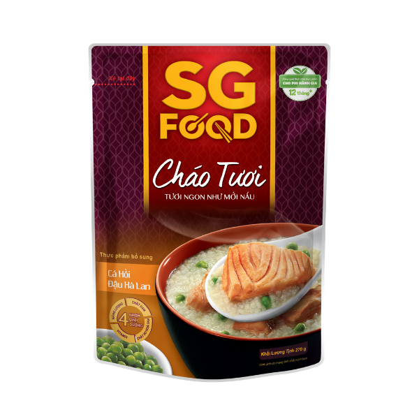 Cháo Tươi Sài Gòn Food Cá Hồi & Đậu Hà Lan 270G