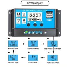 Điều khiển sạc năng lượng mặt trời 30A 12V/24V LCD – USB 3024