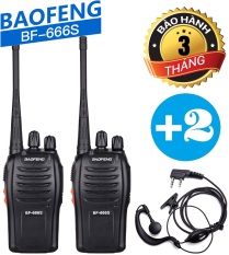 Bộ 02 Baofeng BF-666S+ 02 Tai Nghe Chuyên Dụng – BH:3 Tháng