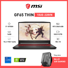 MSI GF65 Thin 10UE-228VN (i7-10750H | 16GB | 512GB | VGA RTX 3060 6GB | 15.6′ FHD 144Hz | Win 10