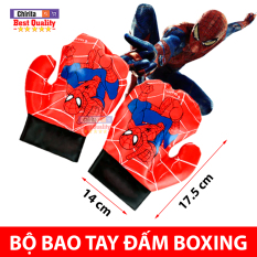 Bộ 2 Bao Tay Đấm Bốc Người Nhện Siêu Anh Hùng – Găng Tay Đấm Boxing Bằng Da Mềm Cho Bé