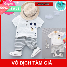 BỘ ĐỒ TRẺ EM, BỘ BÉ TRAI TÚI HÌNH GẤU, CHẤT COTTON MỀM MỊN CO GIÃN MẶC ĐƯỢC CHO 4 MÙA THIẾT KẾ THỜI TRANG, VẢI KHÔNG RA MÀU, KHÔNG XÙ KHÔNG CO RÚT S007 TRẮNG KEYER KID