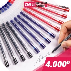 Bút gel ngòi 0.5mm mực gấp đôi, viết trơn, không nhòe Deli- Bút bi, bút nước -Màu đỏ / Xanh / Đen – A116