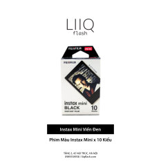 Phim Instax Mini Viền Đen, Màu Color, Instant x 10 Kiểu Mini, In Date Cho Máy Chụp Ảnh Fujifilm – LIIQ Flash