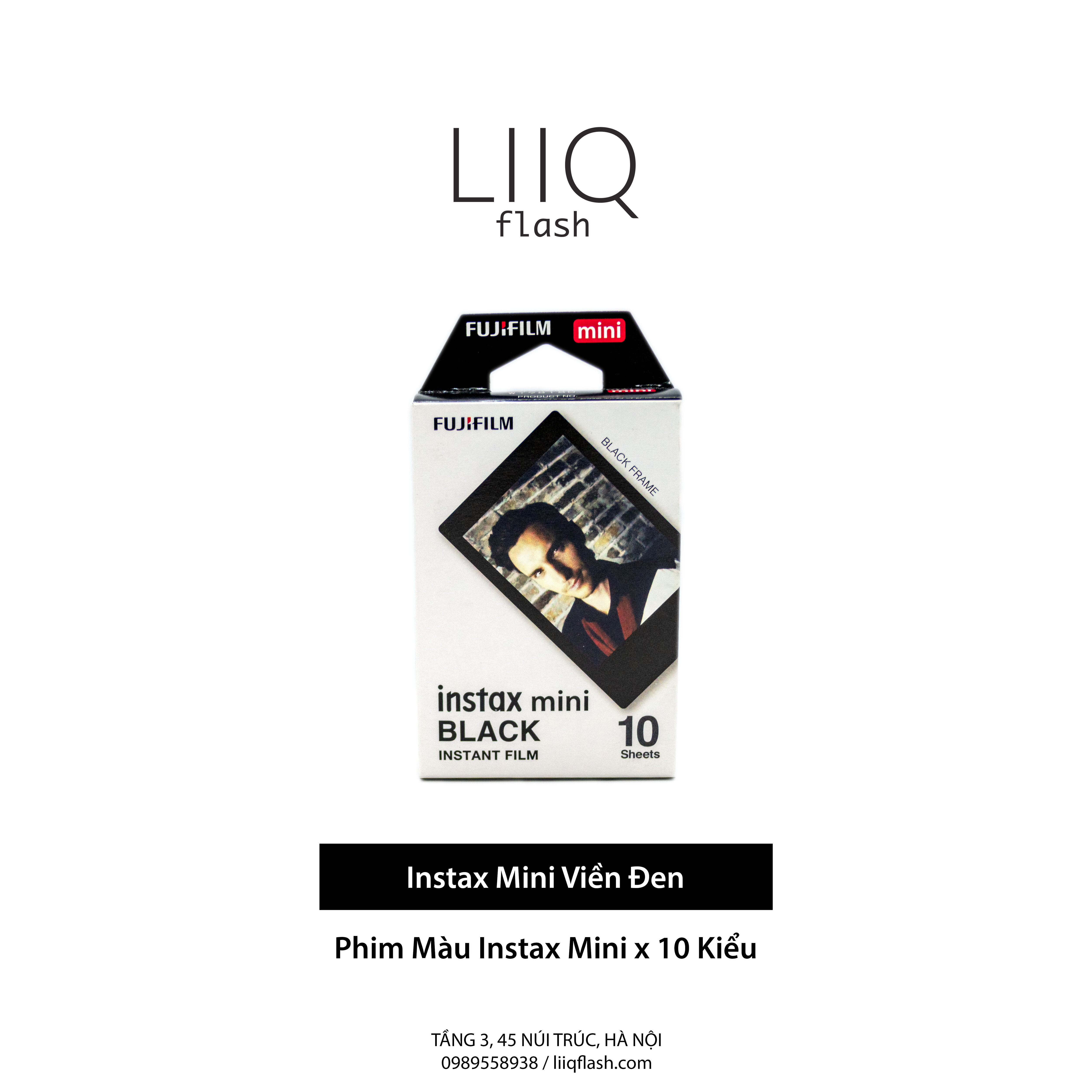 Phim Instax Mini Viền Đen, Màu Color, Instant x 10 Kiểu Mini, In Date Cho Máy Chụp Ảnh Fujifilm -...