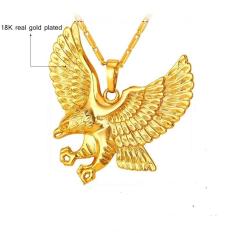 Dây Chuyền, Vòng Cổ (Dẹt) 18 k Mạ Vàng Thật – Kèm mặt Đại Bàng Trang Sức Phong Cách Hảo Hán (Vàng)