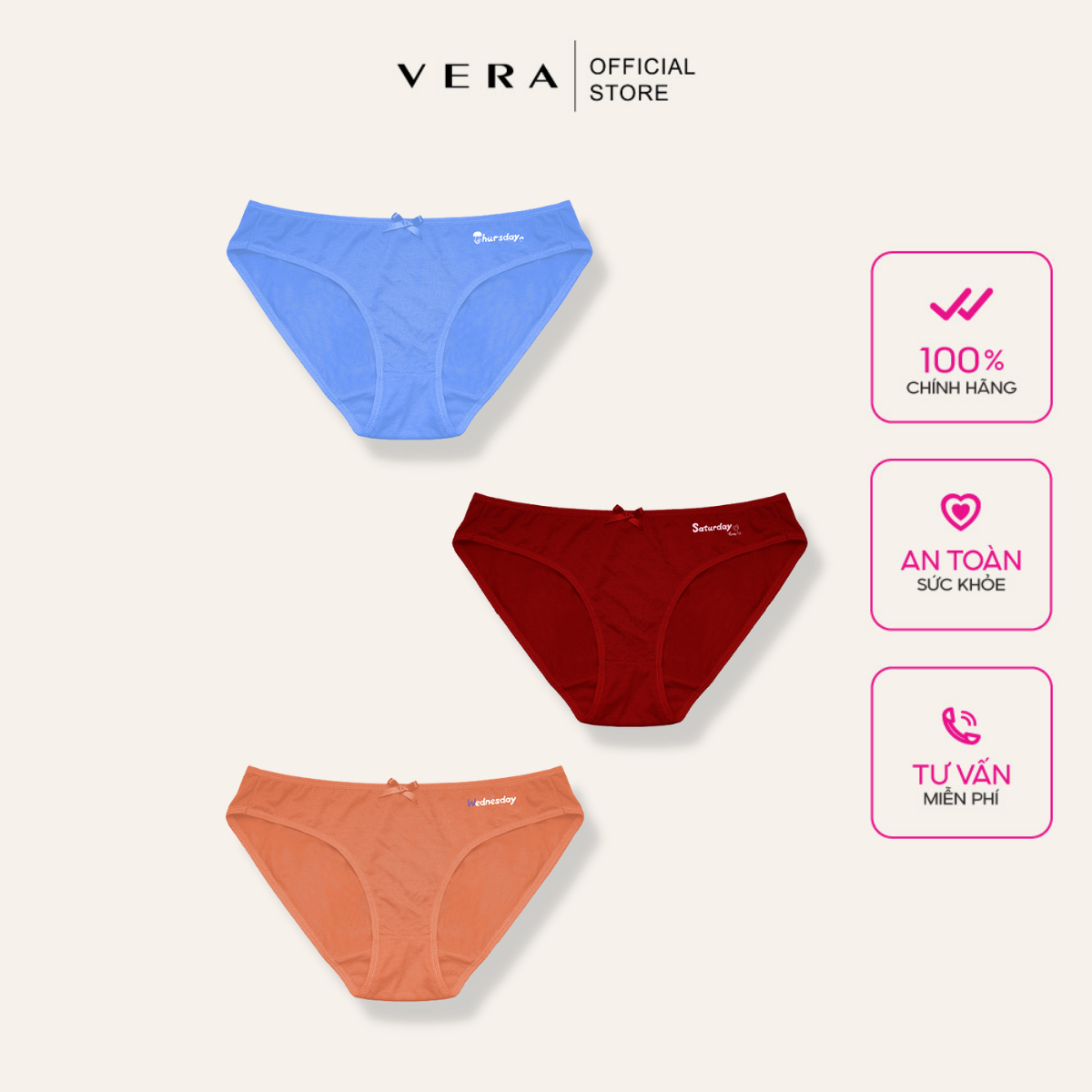 Combo 05 quần lót VERA Bikini 0149 (Nhiều màu)