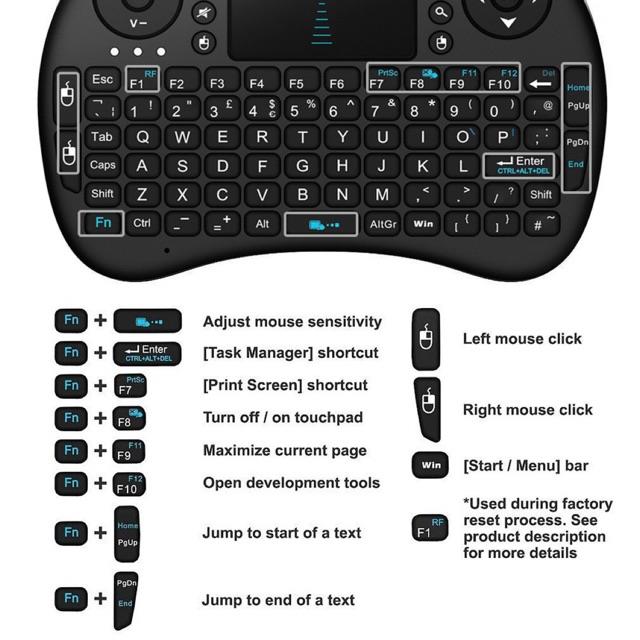 ♙♠ ✅ TTC I8 3-color Backlight Wireless Mini Keyboard with Touchpad