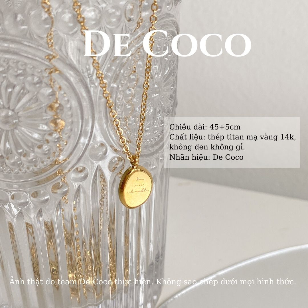 [KHÔNG ĐEN GỈ] Vòng cổ titan Golden Stone De Coco decoco.accessories