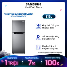 [VOUCHER upto 1 triệu] [Trả góp 0%]Tủ lạnh Samsung hai cửa Digital Inverter 216L (RT19M300BGS)