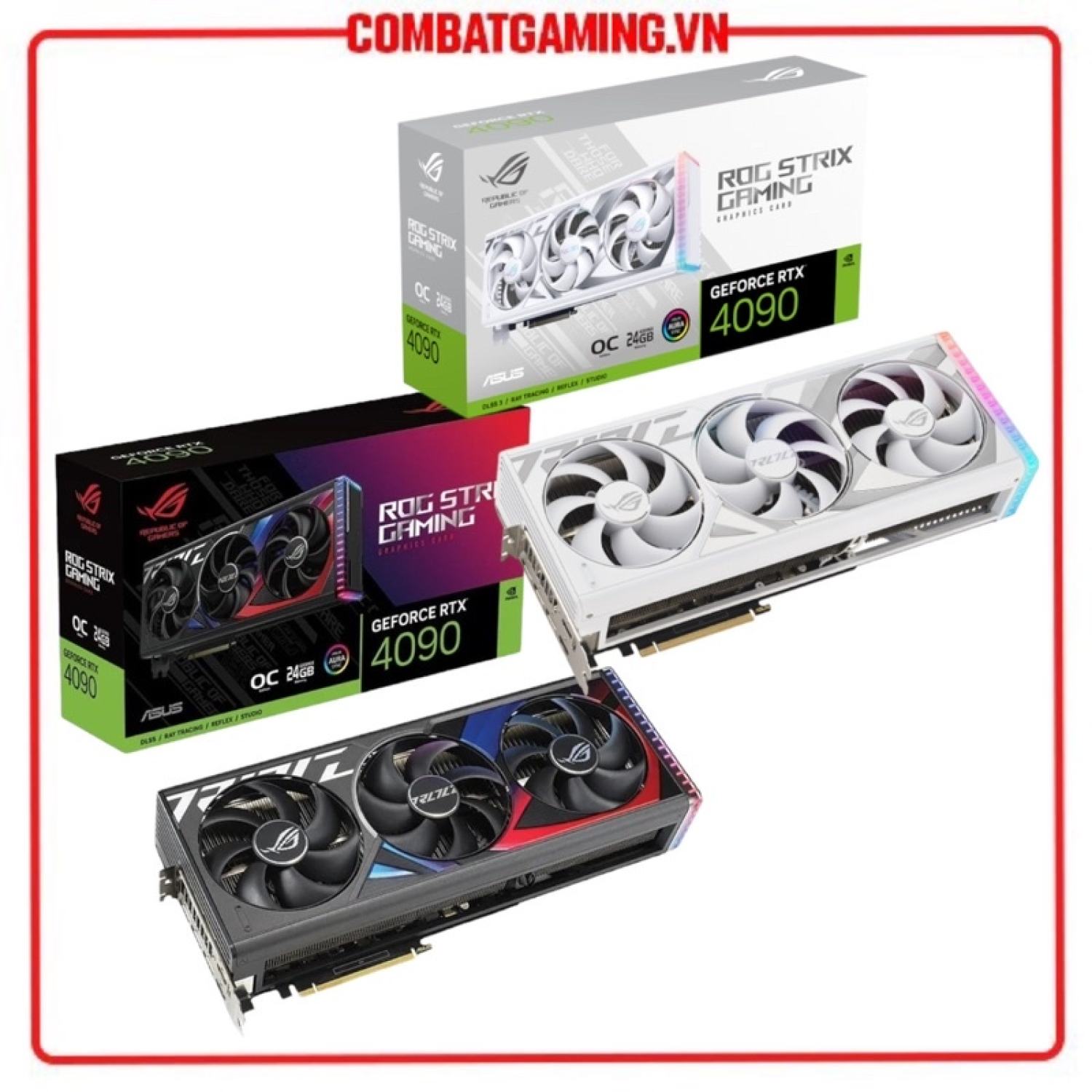 VGA Card màn hình Asus Rog Strix RTX 4090 OC 24GB GDDR6X Black White Hàng Mới Chính Hãng