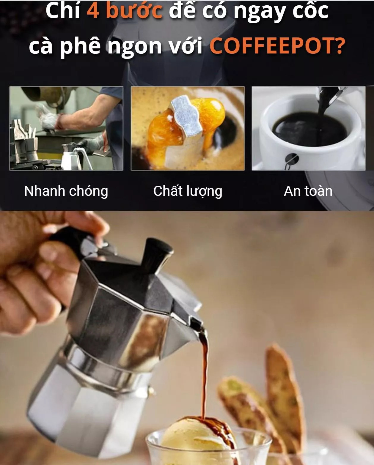 Máy pha cà phê mini - Bếp từ mini đa năng - Bình pha cafe đa năng - Ấm điện...