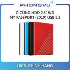 Ổ cứng HDD 2.5″ WD My Passport (2019) USB 3.2 (Đen/Đỏ/Trắng/Xanh dương) – Bảo hành 36 tháng