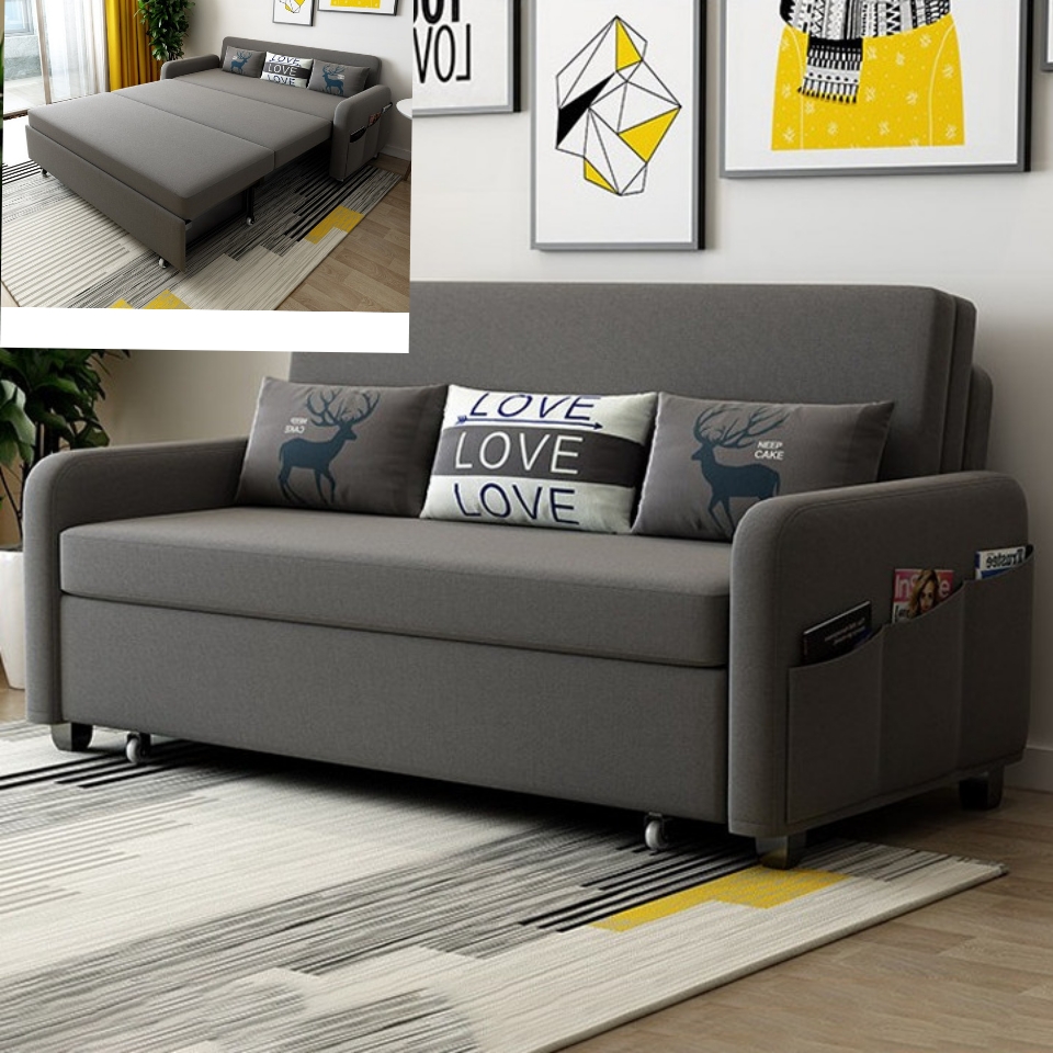 Sofa giường thông minh có ngăn chứa đồ phong cách Hàn Quốc , Chức năng chuyển đổi từ ghế thành...
