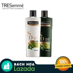 Combo Dầu gội 650Gr và Dầu Xả 620Gr Tresemmé Salon Detox gừng và trà xanh Detox tóc chắc khỏe