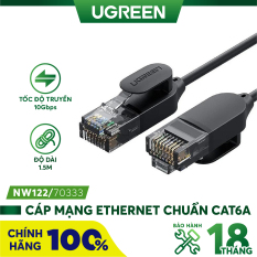 Dây cáp mạng Ethernet chuẩn CAT6A đầu cắm RJ45 siêu mỏng hỗ trợ tốc độ nhanh lên đến 10Gbps băng thông 500MHZ dài từ 0.5-10m UGREEN NW122 – Hàng phân phối chính hãng – Bảo hành 18 tháng