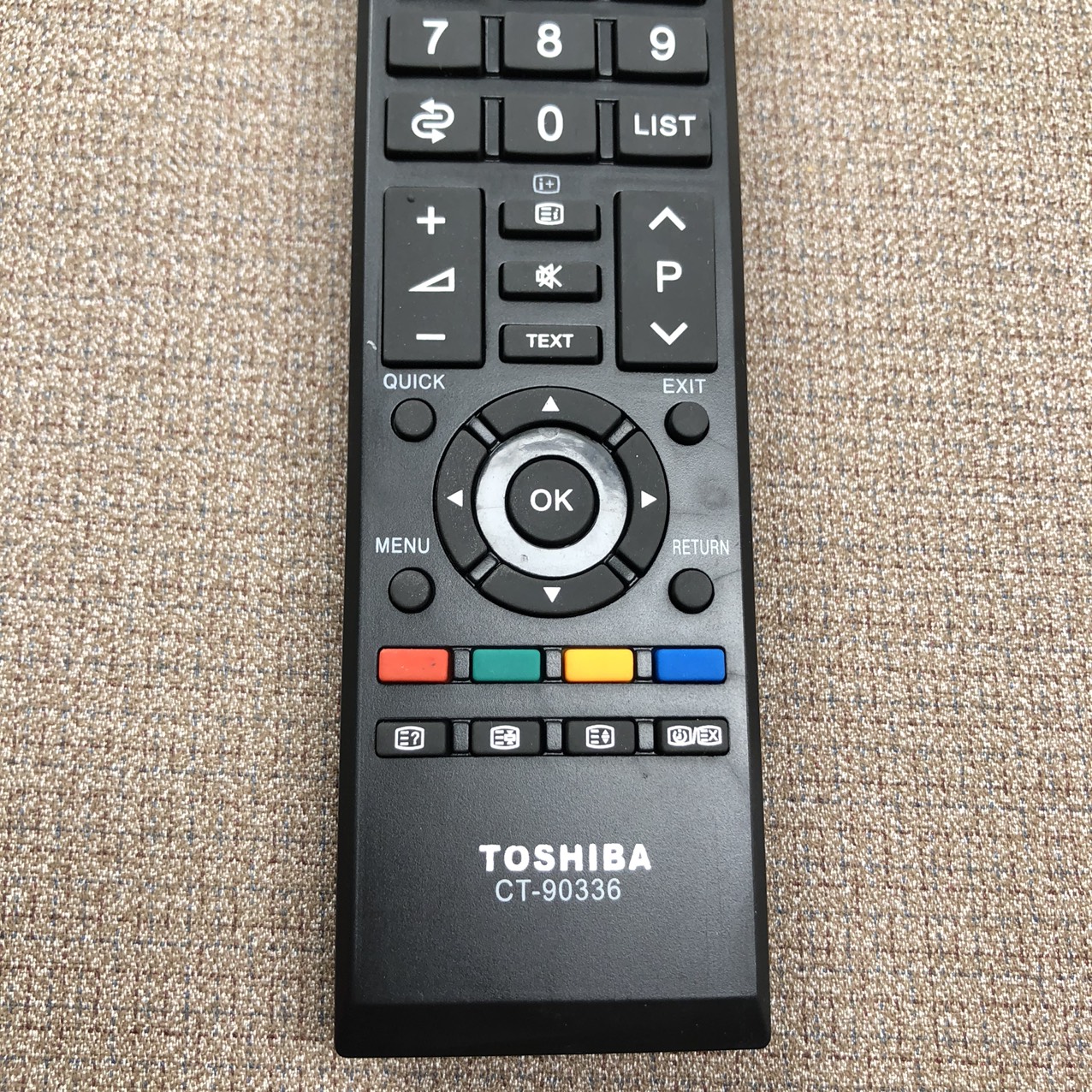 Điều khiển tivi Toshiba loại ngắn CT-90336 - Remote đầu bấm từ xa Toshiba CT-90436 - tặng kèm pin