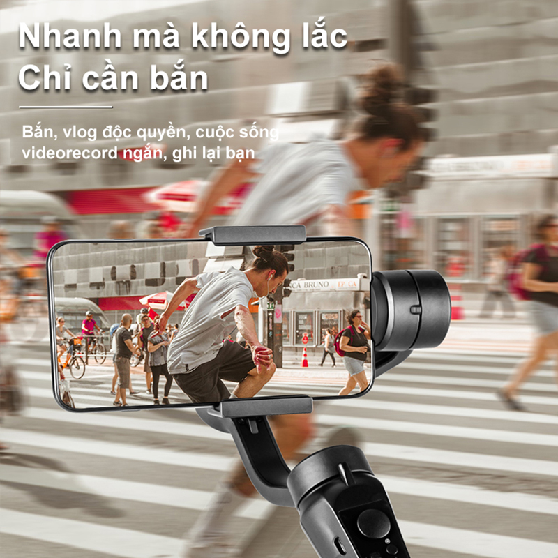 【New Be】Tay Cam Quay Phim,Tay Cầm Chống Rung Cho Điện Thoại, Gimbal Cầm Tay Chống Rung, 3-Asix Handheld Gimbal H4...