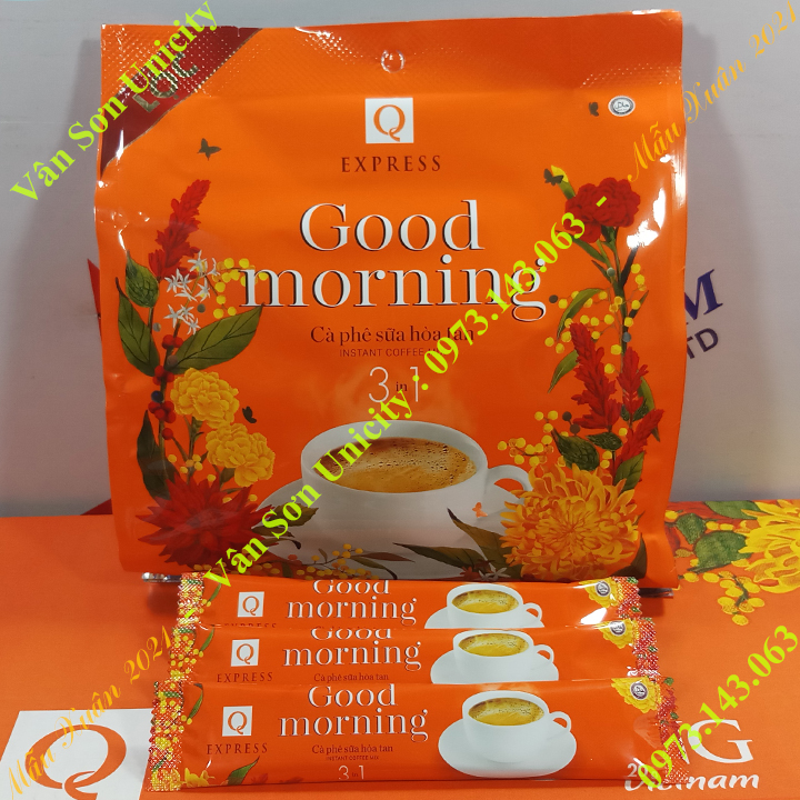 Cà phê sữa Good morning Trần Quang 480g (24 gói * 20g) mẫu Xuân 2021 Instant Coffee mix 3 in...