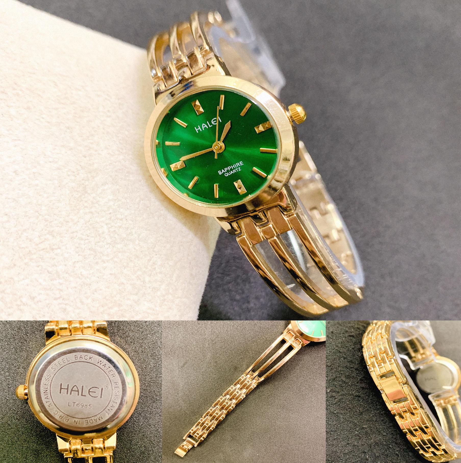 Đồng hồ nữ HALEI 5010 dây lắc thời trang (HL5010 Dây vàng mặt vàng) Kích thước mặt 25mm Vỏ thép...