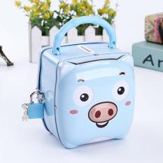 Ống Heo Tiết Kiệm Bằng Sắt – Có Khóa Mini Cho Bé