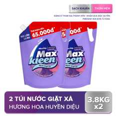 Combo 2 Túi Nước Giặt Xả MaxKleen Hương Nước Hoa Huyền Diệu (3.8kg/túi)