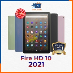 Máy tính bảng Fire HD 10 RAM 3GB 2021 chính hãng Amazon, màu black Denim Olive lavender, bảo hành 12 tháng