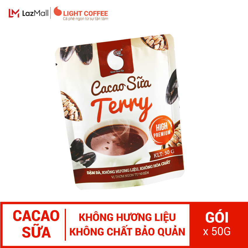 [PHA 2-3 LY] Bột Cacao sữa hòa tan 3 in 1 Terry Light Cacao thơm ngon và tiện lợi, dùng...