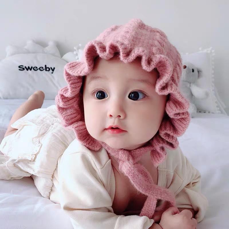 Mũ len tai bèo công chúa cho bé siêu xinh(3-36 tháng)