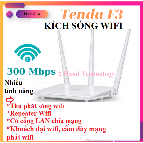 [BẢO HÀNH 12T] Bộ thu phát sóng wifi Tenda F3, bộ kích sóng wifi, router wifi, modem wifi, bộ khuếch đại sóng wifi – Hàng Thanh Lý 95%