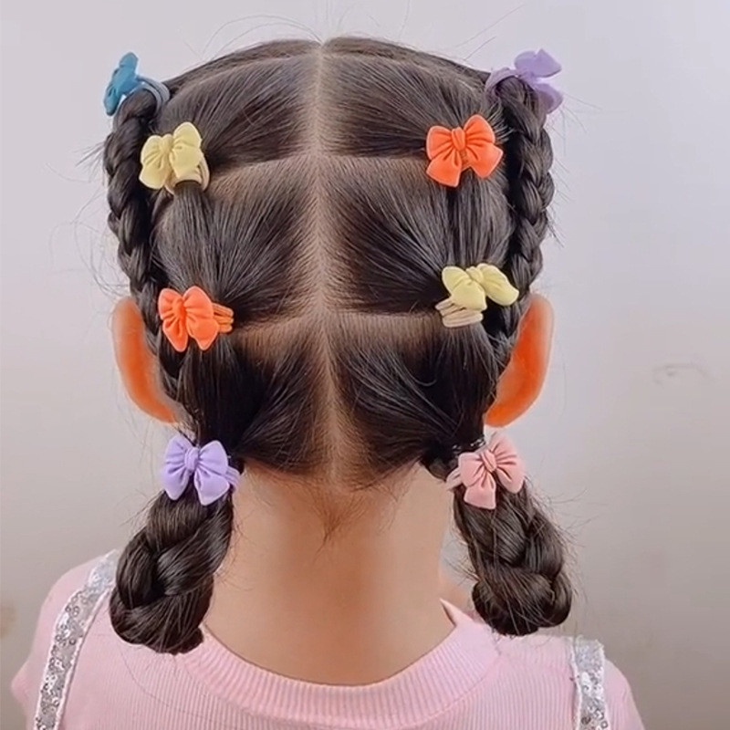 Dây buộc tóc trẻ em, sét 2 dây buộc tóc hình nơ đáng yêu dễ thương cho bé gái từ...