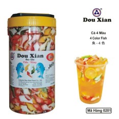 hộp THẠCH CON CÁ 4 màu – Dou Xian food – hộp 2.5 kg