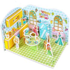 Mô hình xếp hình 3D bằng giấy Căn phòng của những nàng công chúa (mẫu 1)