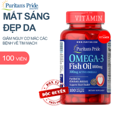 Dầu cá hồi omega 3 của mỹ bổ sung EPA DHA bổ mắt, não, tim mạch, tăng cường hệ miễn dịch Puritan’s Pride Fish Oil 1000mg Omega 369