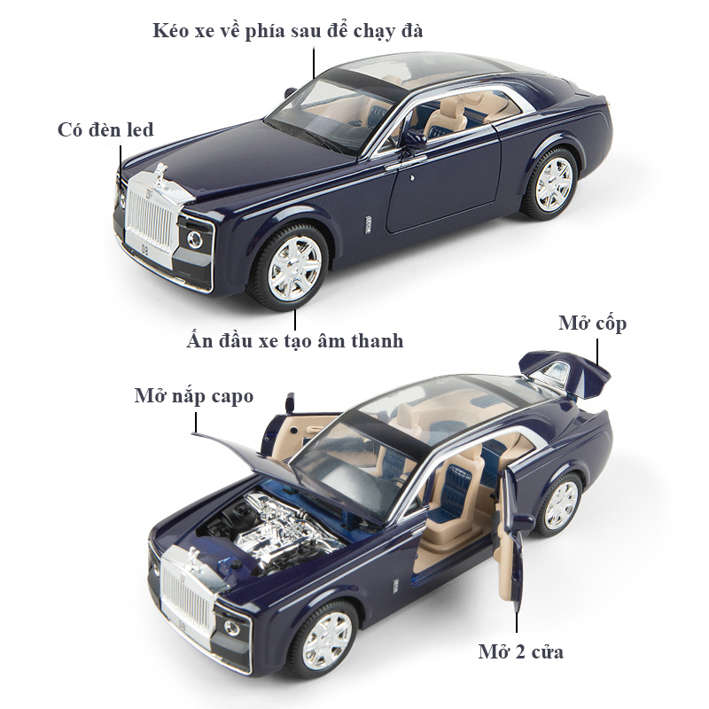 [Nhập ELJAN11 giảm 10%, tối đa 200k, đơn từ 99k]Xe mô hình tĩnh siêu xe Rolls Royce Sweptail tỉ lệ...
