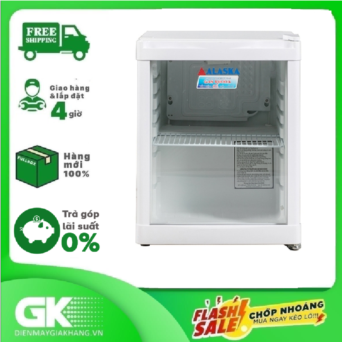 TRẢ GÓP 0% - Tủ Mát ALASKA Mini 46 Lít LC-50- Bảo hành 12 tháng