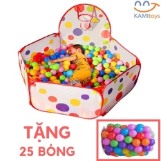 Đồ Chơi Nhà Banh Cho Bé Tặng 25 Bóng Nhựa To Cứng Lều Bóng