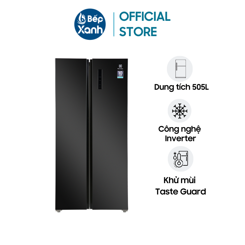 Tủ lạnh Side by side 505 lít Inverter Electrolux ESE5401A-BVN – Đen Matt – Công nghệ tiết kiệm điện NutriFresh Inverter – Hộp đá xoay di động – Hàng chính hãng