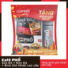 Combo Sữa Đá & Đen Đá siêu hấp dẫn – hộp MacCoffee CaféPHỐ Sữa Đá + 1 hộp MacCoffee CaféPHỐ Đen Đá + Bình giữ nhiệt