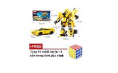 Bộ đồ chơi ghép hình siêu nhân biến hình ô tô với 221 chi tiết + Tặng 01 bộ rubik loại 1 trơn, nhạy