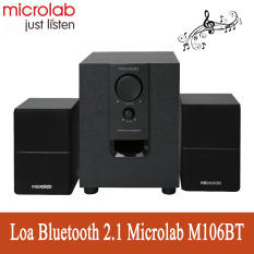 [ HÀNG CHÍNH HÃNG ] Loa Vi Tính Bluetooth Microlab M-106BT 2.1 Thiết Kế Đơn Giản Đẹp Mắt Thời Thượng Kết Nối Đa Dạng Âm Thanh Mạnh Mẽ Hiệu Ứng Âm Thanh Phim Loa Siêu Trầm Với Đường Hầm Phản Xạ Bass Cho Âm Bass Sâu Hơn.