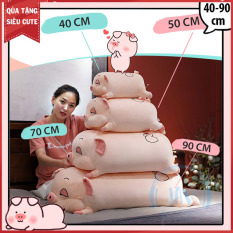 Gấu bông heo 2 MÀU XÁM HỒNG SIÊU MỀM MỊN, gấu bông con heo, heo bông vải co giãn 4 chiều mềm mịn như gối ôm hình thú, gấu bông cute, thú nhồi bông, gấu bông ôm ngủ, gau bong gia re, goi om heo, gau bong heo GDHEO