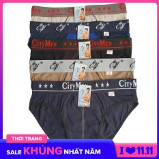 Bộ 5 Quần lót nam nhiều lưng vải cotton 100% cao cấp, co giãn 2 chiều, lưng thun 4cm đàn hồi tốt, độ bền cao, thấm hút mồ hôi, mềm mại – Hiệu CITYMEN