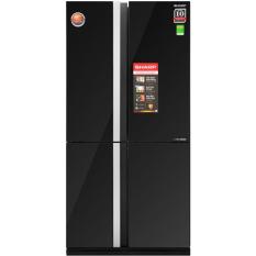 [Trả góp 0%]Tủ lạnh Sharp 678 lít SJ-FX688VG-BK 4 cánh mặt gương đen