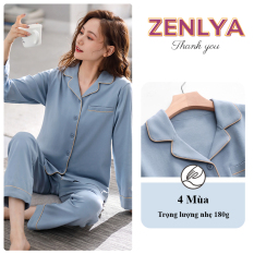 Đồ ngủ pijama nữ dài tay ( pyjama ) loại cao cấp – ZENLYA – Hàng Việt nam