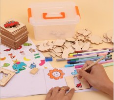 Bộ Khuôn vẽ tranh Gỗ 50 chi tiết