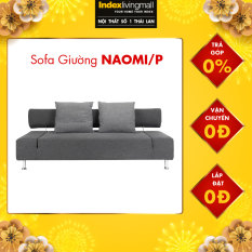 [Trả góp 0%] Sofa Giường NAOMI/P Màu Xám Đậm Index Living Mall